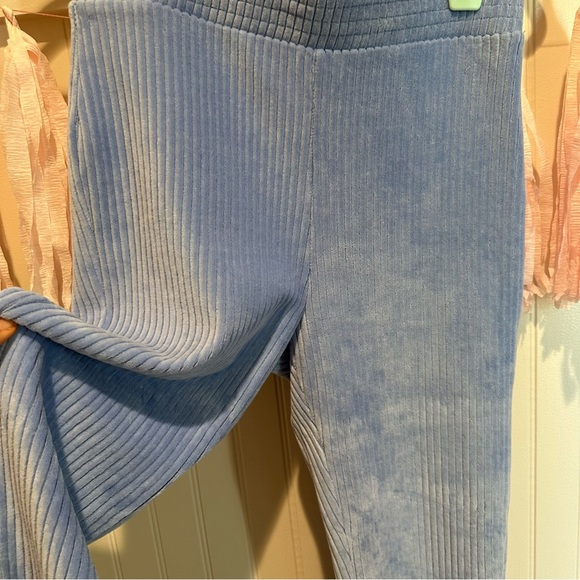 Aerie Corduroy Velour Flare Legging Pants medium Extra Long Light Blue M - Picture 2 of 8